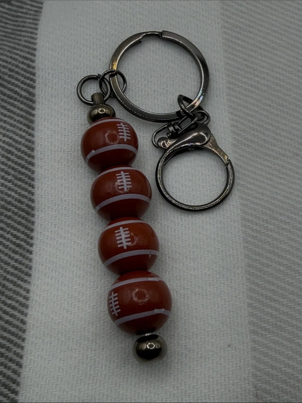 Football Bead Keychain